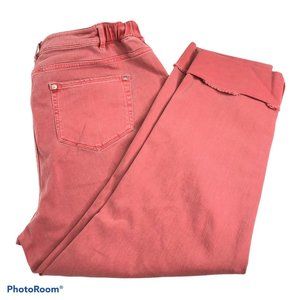 J Jill Denim Sz 16 Red Authentic Fit Cropped Jeans